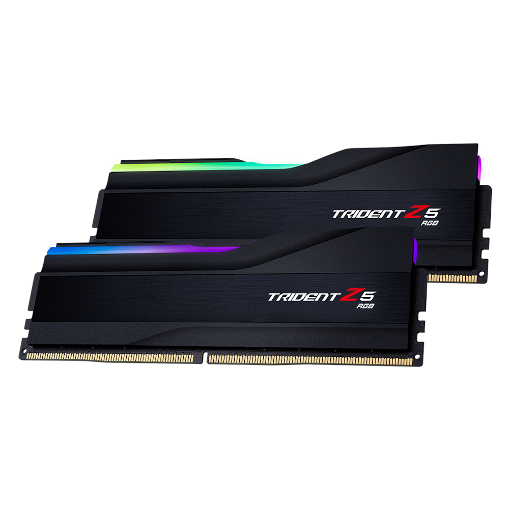 A large main feature product image of G.Skill 64GB Kit (2x32GB) DDR5 Trident Z5 RGB C30 6000MHz - Black