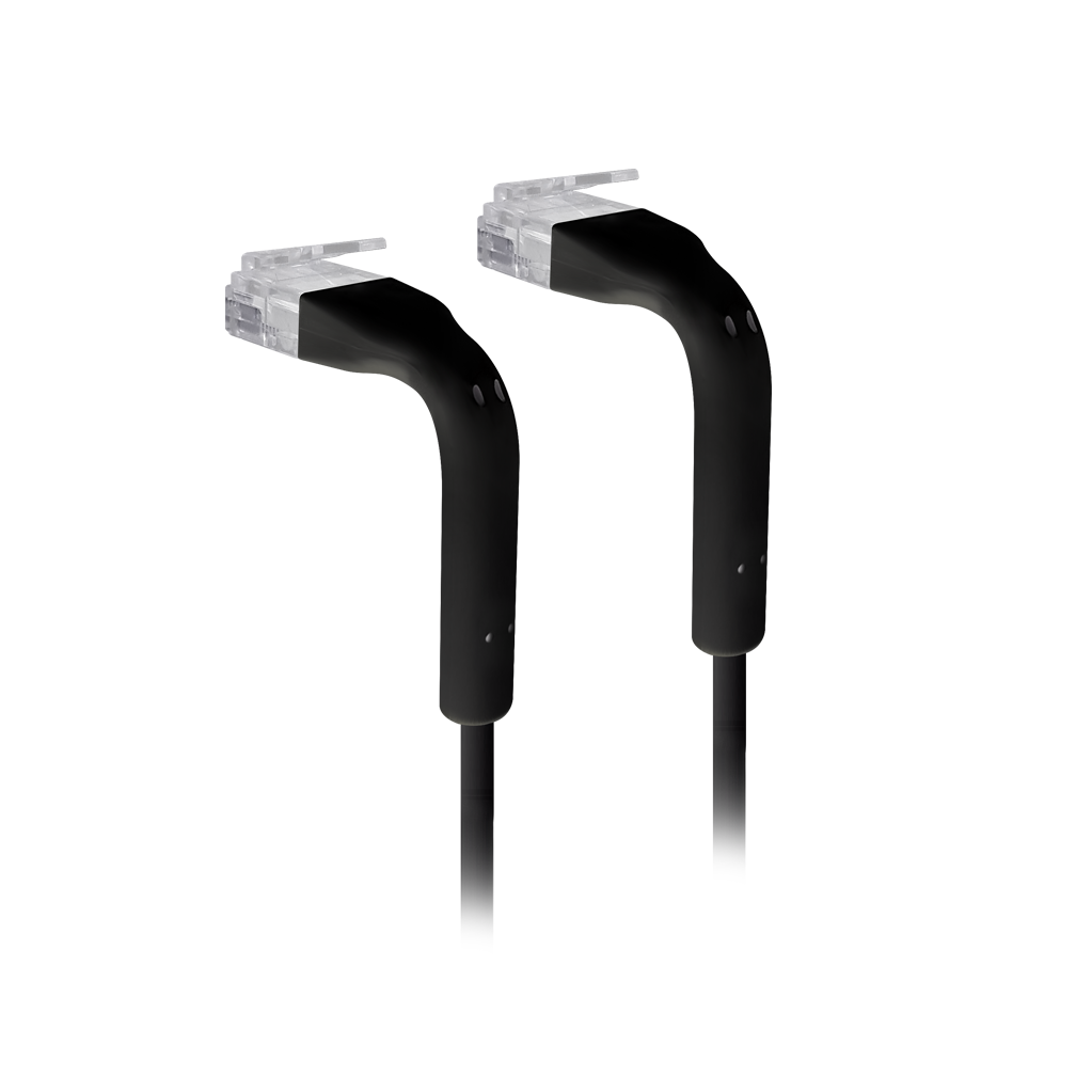 A large main feature product image of Ubiquiti UniFi Ultra-Thin Cat6 Patch Cable - 0.1m (Black)