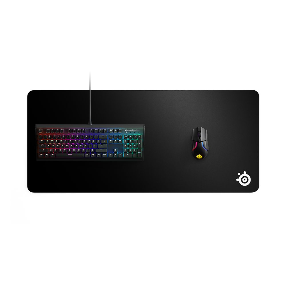 A large main feature product image of SteelSeries QCK Heavy Cloth Gaming Mousepad - XXL