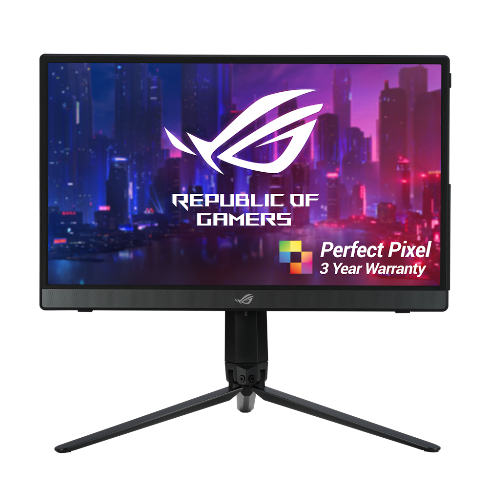 A large main feature product image of ASUS ROG Strix XG16AHP 15.6" FHD 144Hz IPS Monitor