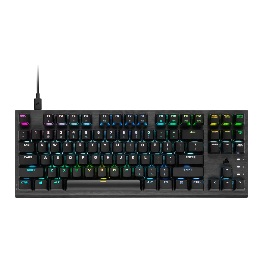 Corsair K60 PRO TKL RGB Optical-Mechanical Gaming Keyboard, Backlit RGB LED, CORSAIR OPX, Black