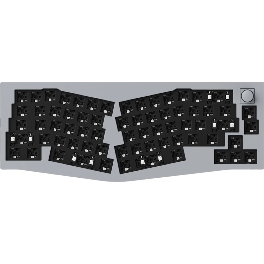 Keychron Q8 RGB Ergonomic Mechanical Keyboard - Silver Grey (Barebones)