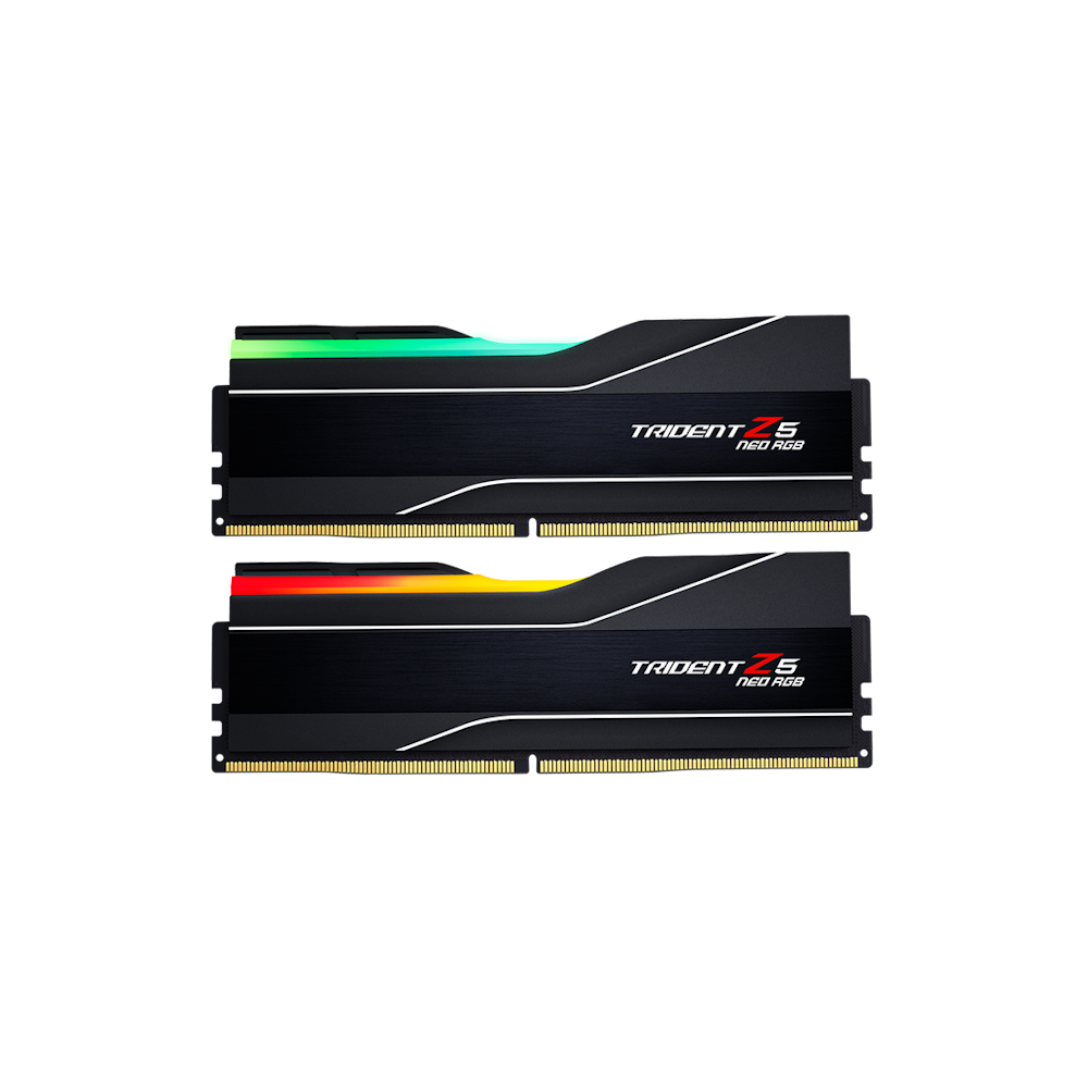A large main feature product image of G.Skill 32GB Kit (2x16GB) DDR5 Trident Z5 Neo  AMD EXPO RGB C30 6000MHz - Black
