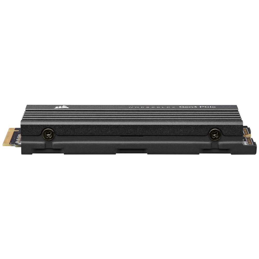 A large main feature product image of Corsair MP600 PRO LPX PCIe Gen4 NVMe M.2 SSD - 2TB Black