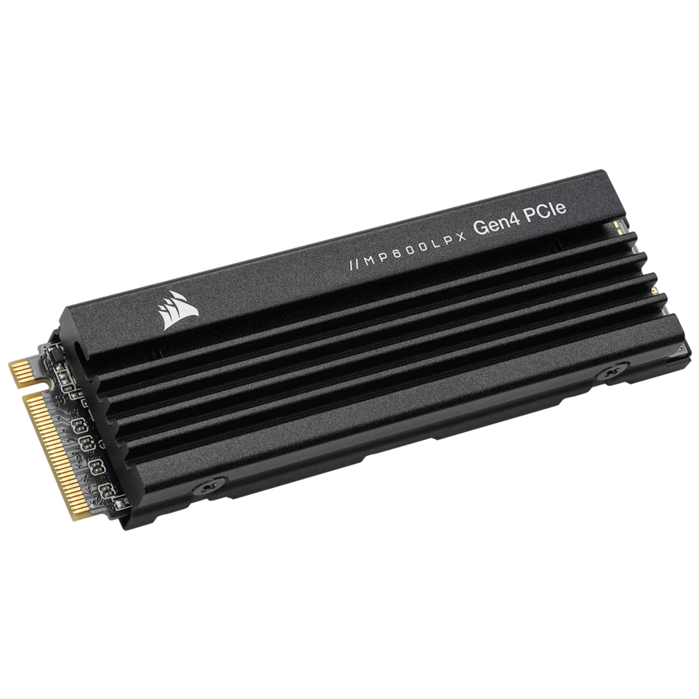 A large main feature product image of Corsair MP600 PRO LPX PCIe Gen4 NVMe M.2 SSD - 2TB Black