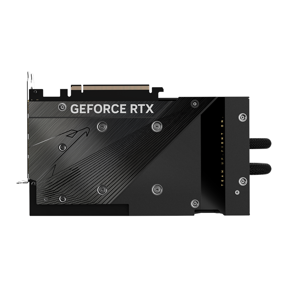 A large main feature product image of Gigabyte GeForce RTX 4090 Aorus Xtreme Waterforce 24GB GDDR6X