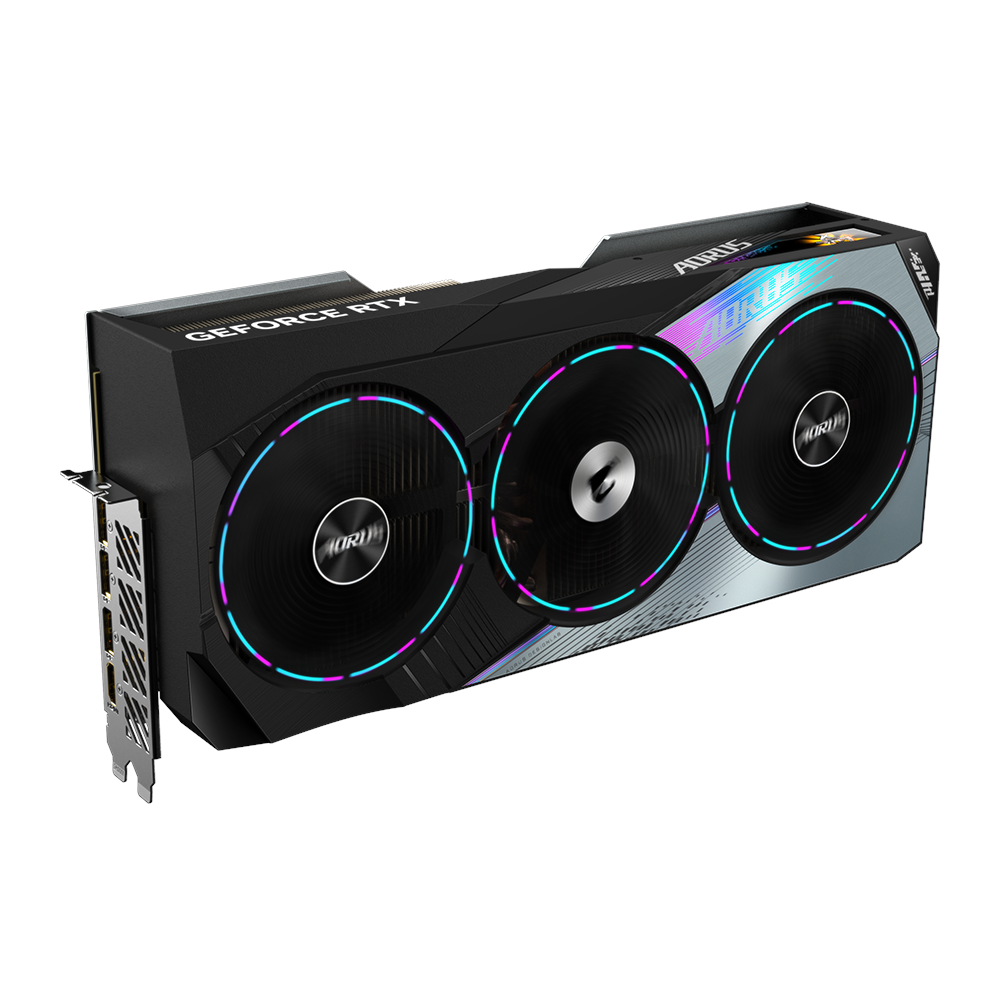 A large main feature product image of Gigabyte GeForce RTX 4090 Aorus Master 24GB GDDR6X