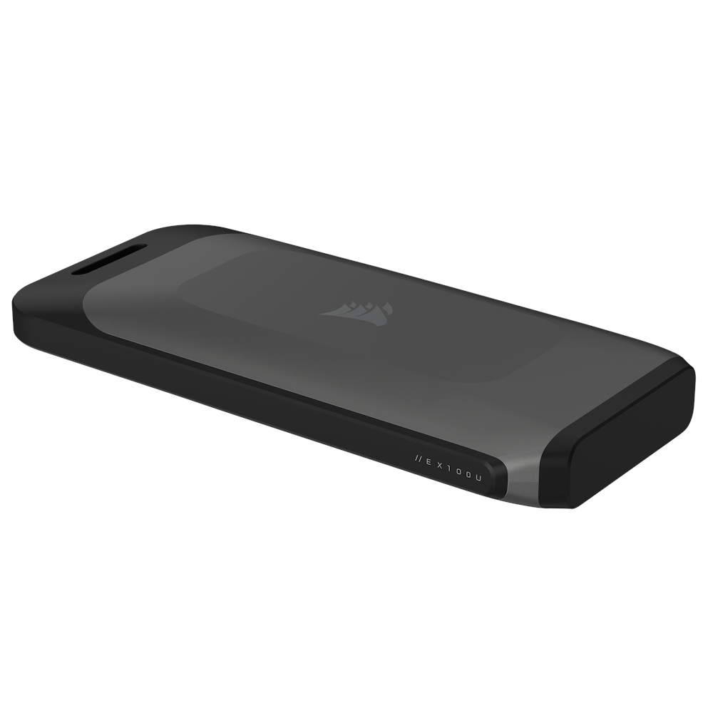 A large main feature product image of Corsair EX100U Portable USB-C Storage Drive - 4TB