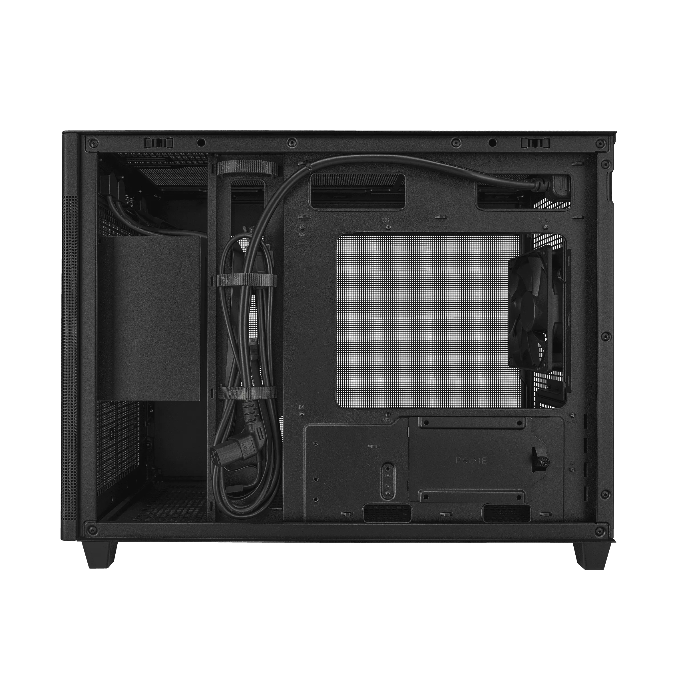 A large main feature product image of ASUS PRIME AP201 Mesh Micro Tower Case - Black