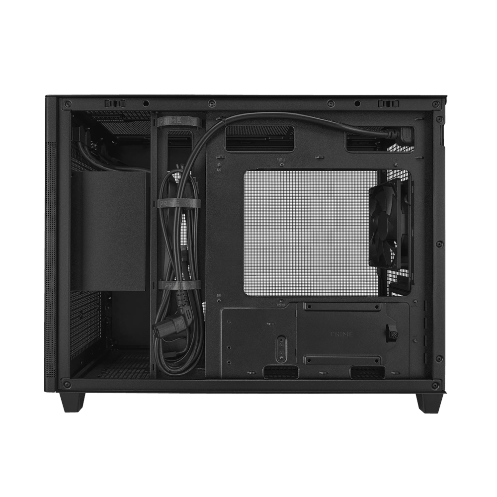 A large main feature product image of ASUS Prime AP201 Mesh Micro Tower Case - Black