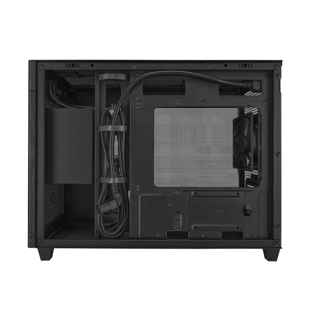 A large main feature product image of ASUS PRIME AP201 Mesh Micro Tower Case - Black