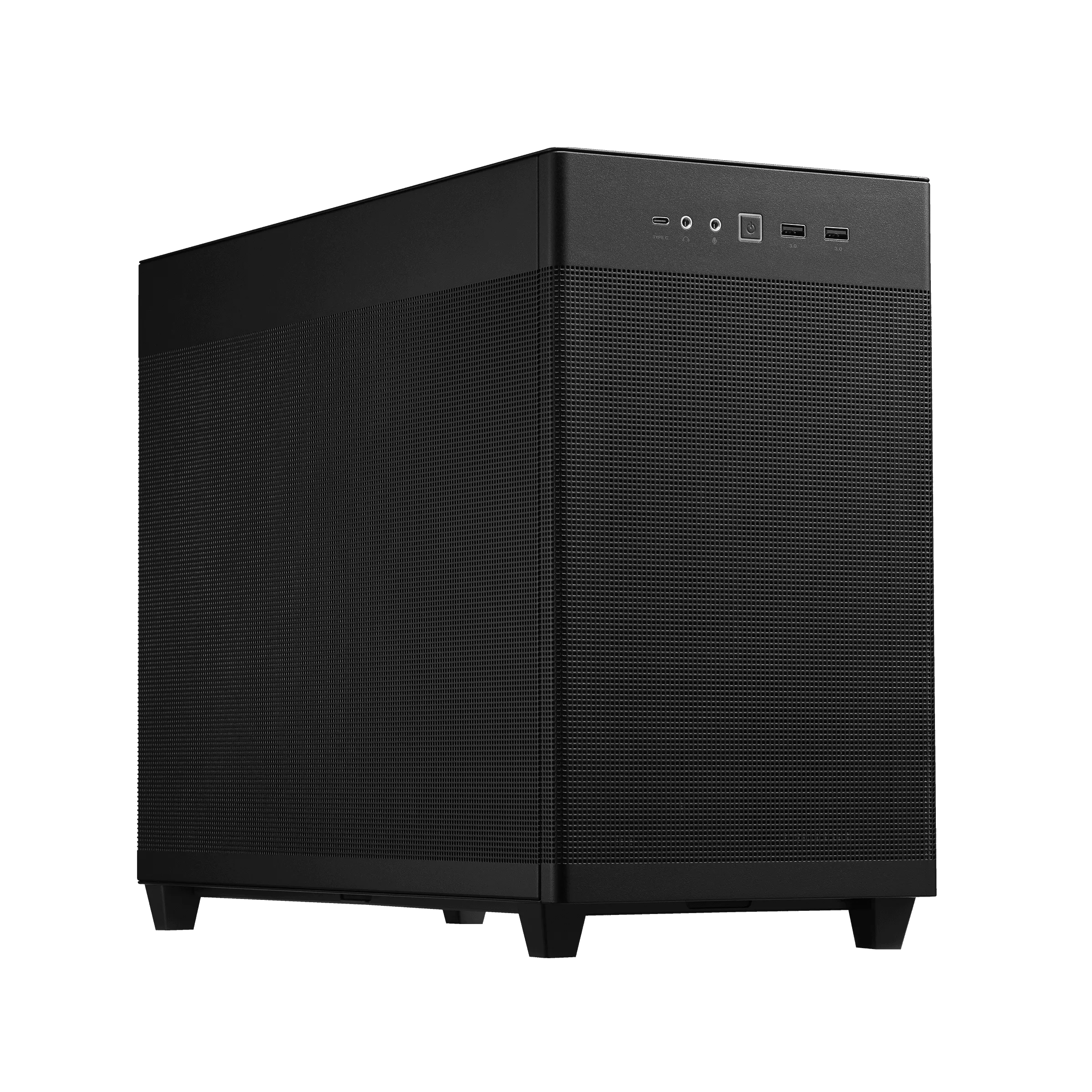 A large main feature product image of ASUS PRIME AP201 Mesh Micro Tower Case - Black