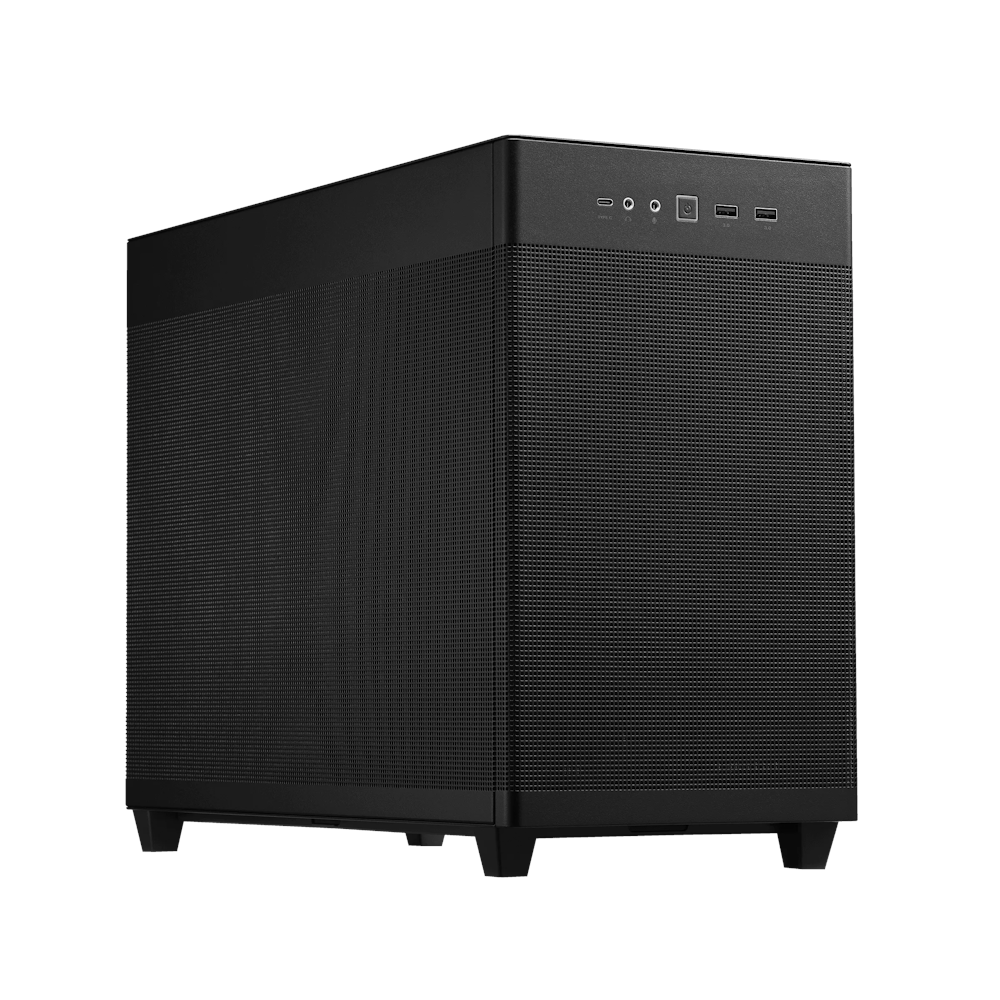 A large main feature product image of ASUS Prime AP201 Mesh Micro Tower Case - Black