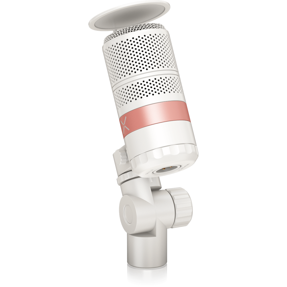 A large main feature product image of TC Helicon GoXLR MIC Dynamic Broadcast Microphone with Integrated Pop Filter - White
