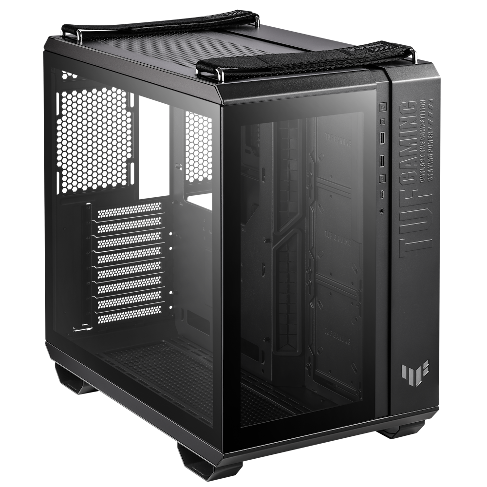 A large main feature product image of ASUS TUF Gaming GT502 Mid Tower Case - Black