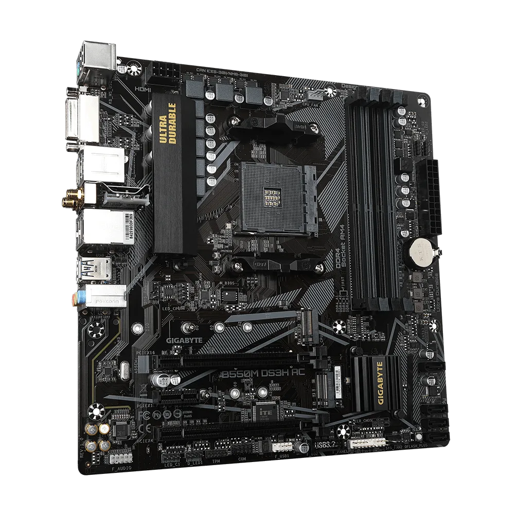 Gigabyte B550M DS3H AC AM4 mATX Desktop Motherboard PLE Computers