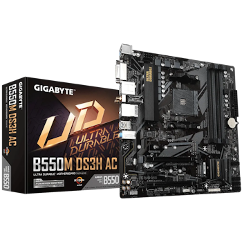 Product image of Gigabyte B550M DS3H AC AM4 mATX Desktop Motherboard - Click for product page of Gigabyte B550M DS3H AC AM4 mATX Desktop Motherboard