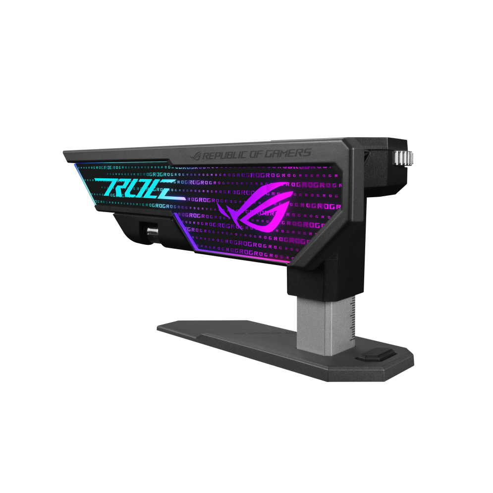 A large main feature product image of ASUS ROG Herculx Graphics Card Holder - Black