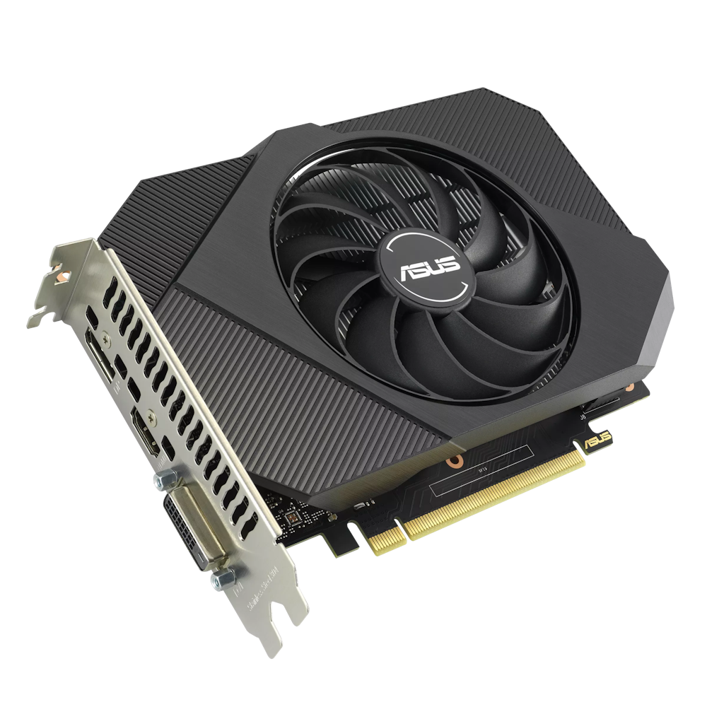 A large main feature product image of ASUS GeForce GTX 1630 Phoenix 4GB GDDR6