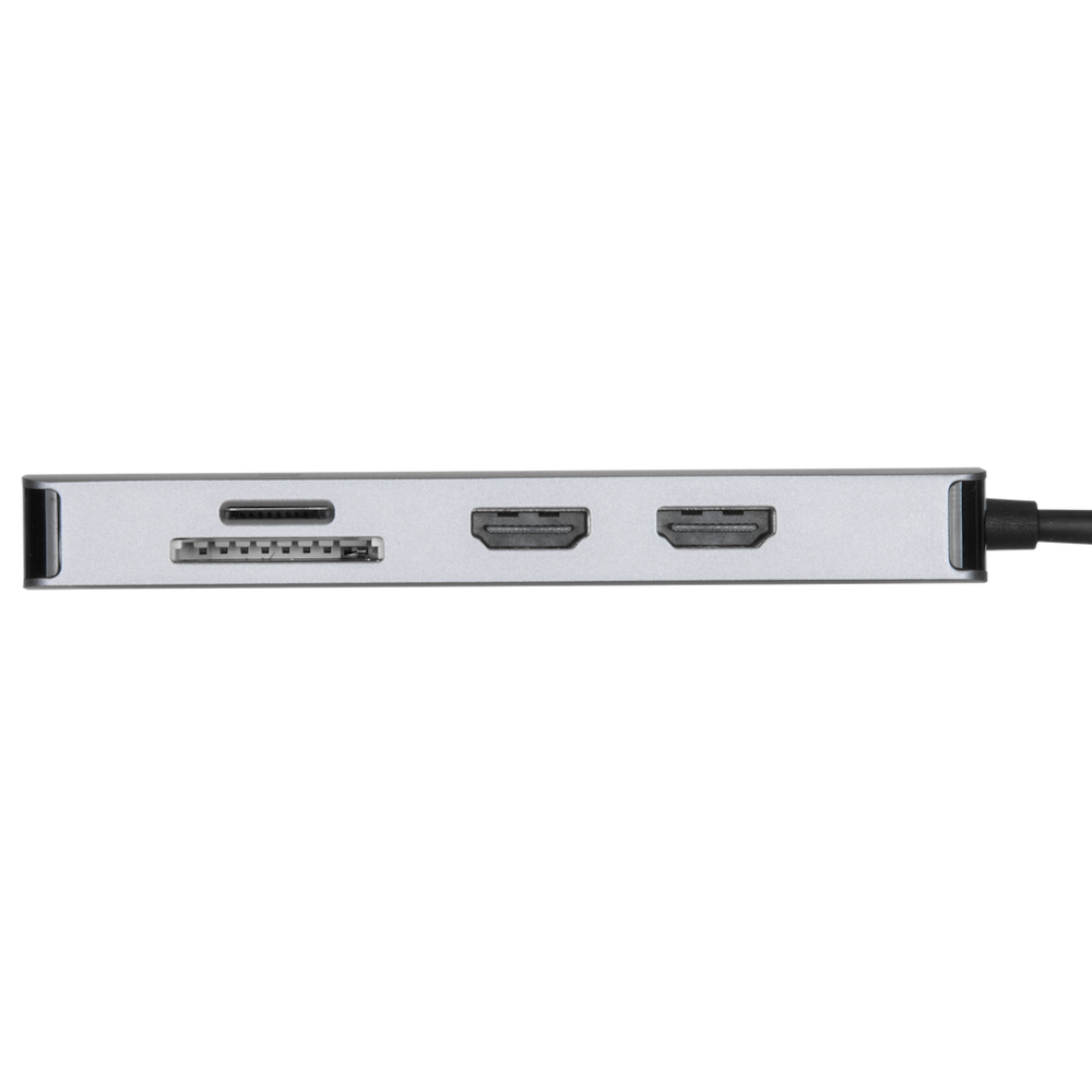 A large main feature product image of Targus USB-C Dual HDMI 4K Docking Station with 100W PD Pass-Thru 