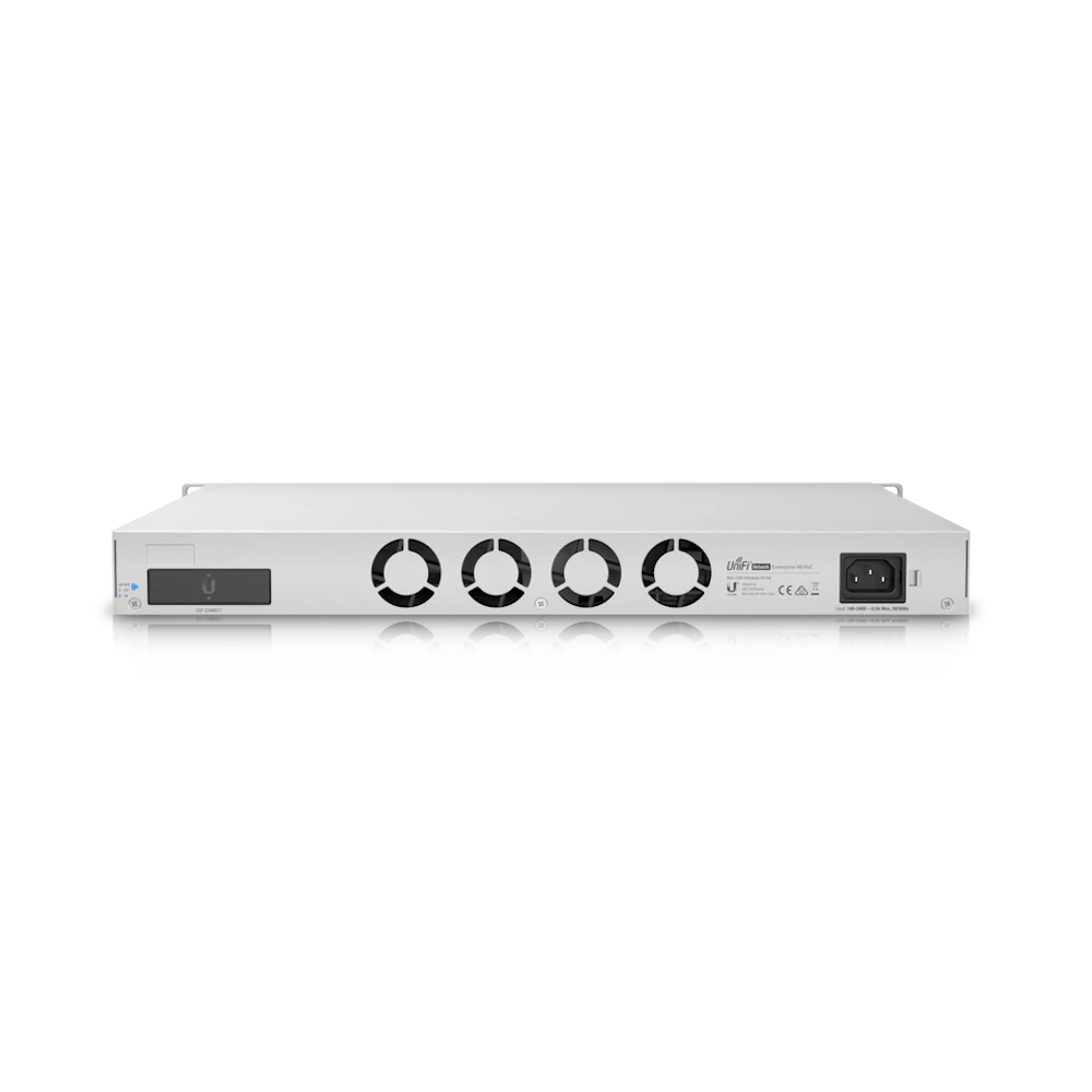 A large main feature product image of Ubiquiti UniFi Enterprise 48-Port 2.5GbE Layer 3 Managed PoE+ Switch