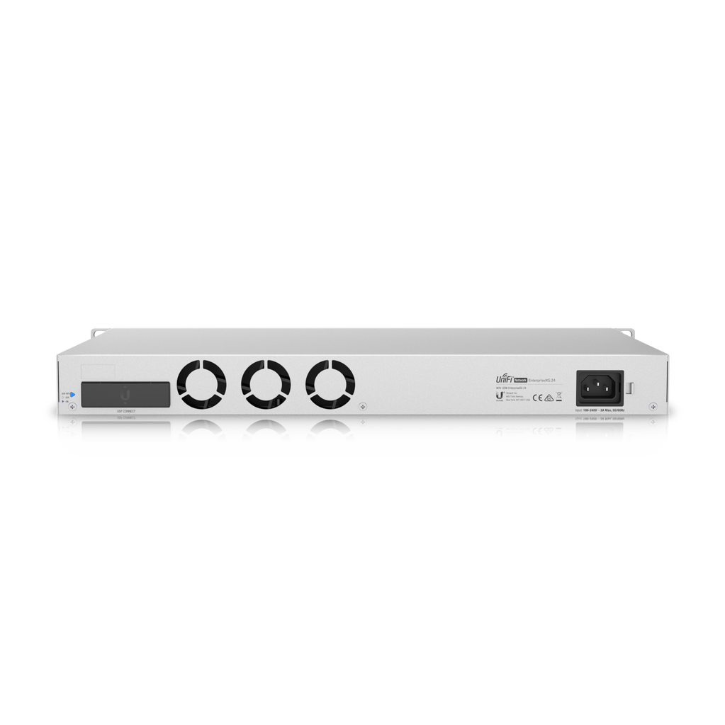 A large main feature product image of Ubiquiti UniFi Enterprise XG 24-Port 10GbE SFP28 Layer 3 Managed Switch