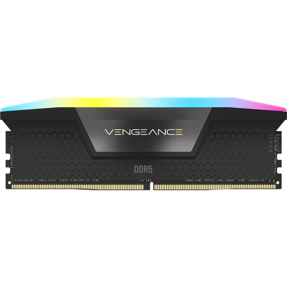 A large main feature product image of Corsair 64GB Kit (2x32GB) DDR5 Vengeance RGB C40 6000MT/s - Black