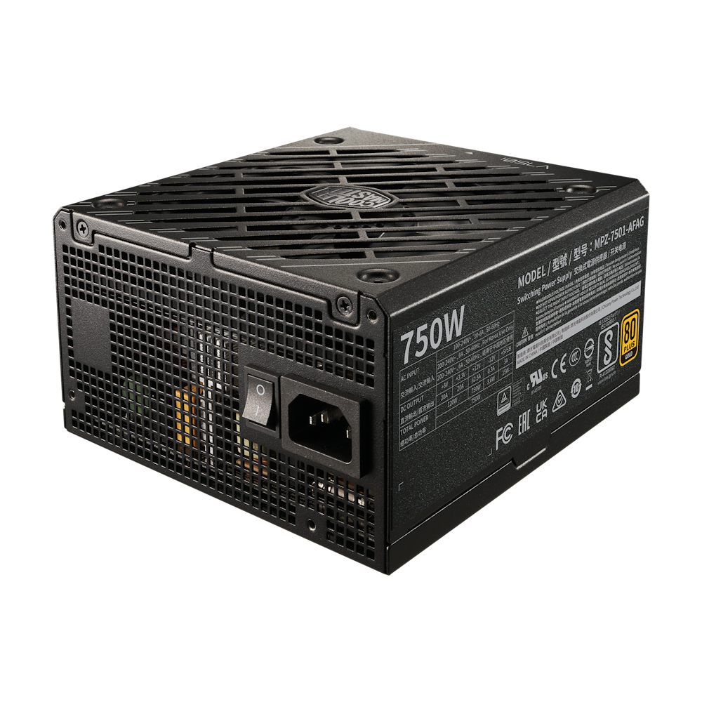 A large main feature product image of Cooler Master V750i 750W Gold PCIe 5.0 ATX Modular PSU