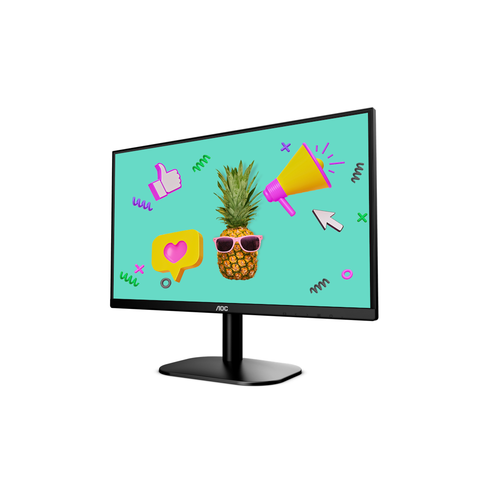 A large main feature product image of AOC 24B2XDA - 23.8" FHD 75Hz 4MS IPS Monitor