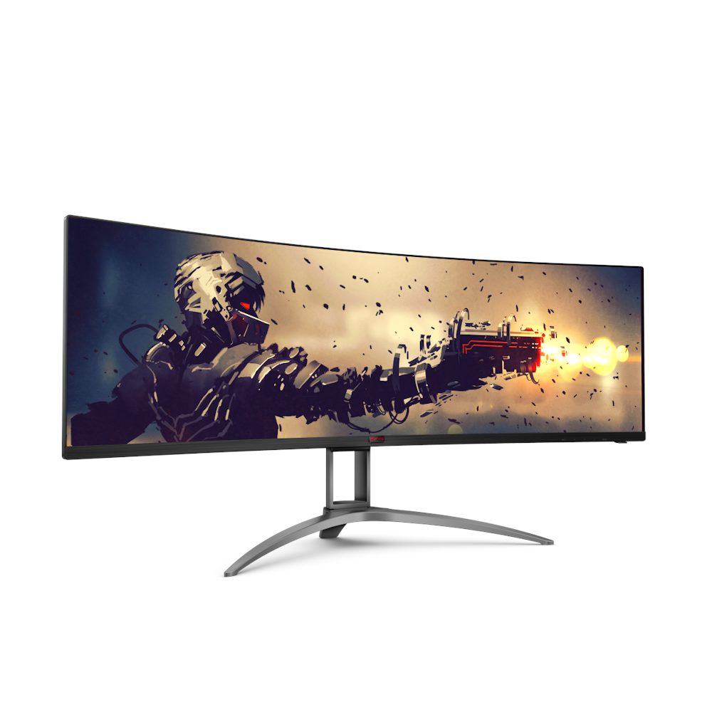 A large main feature product image of AOC AGON AG493UCX2 - 49" Curved UWQHD Ultrawide 165Hz VA Monitor