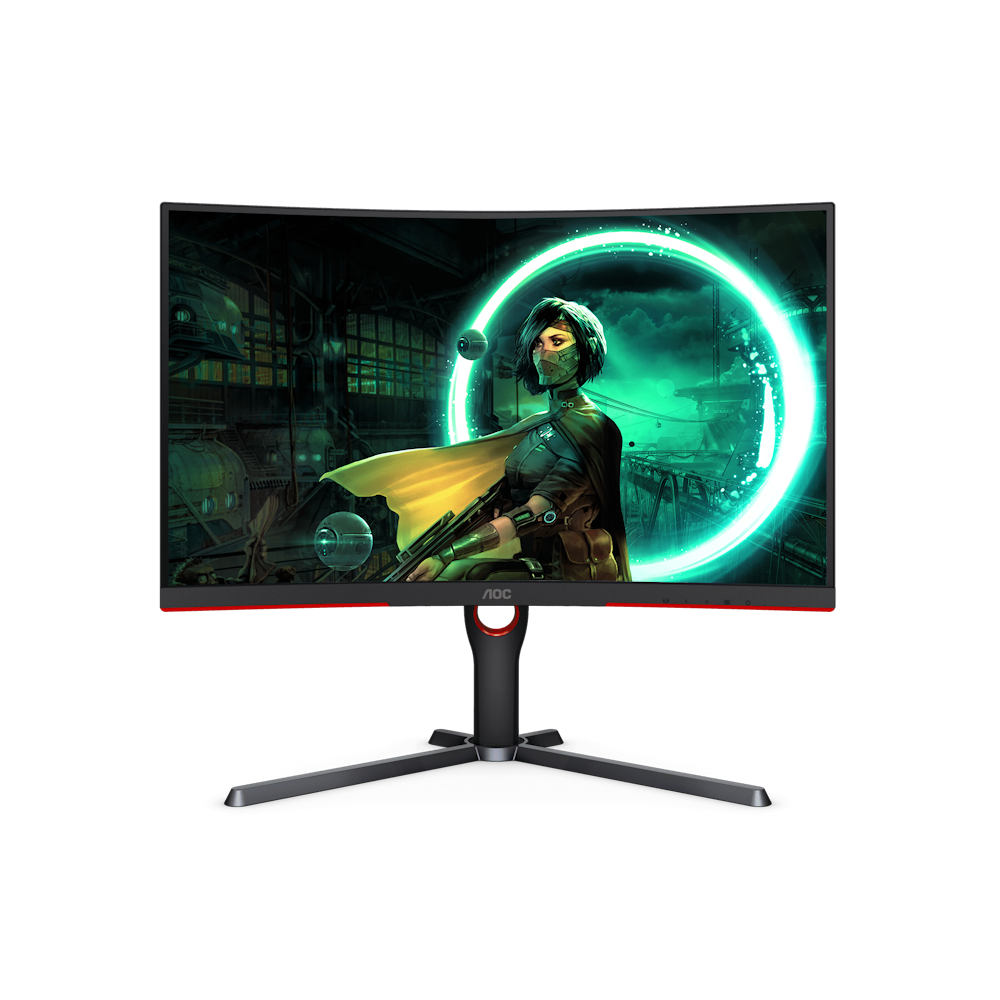 A large main feature product image of AOC Gaming CQ27G3S - 27" Curved 1440p 165Hz VA Monitor