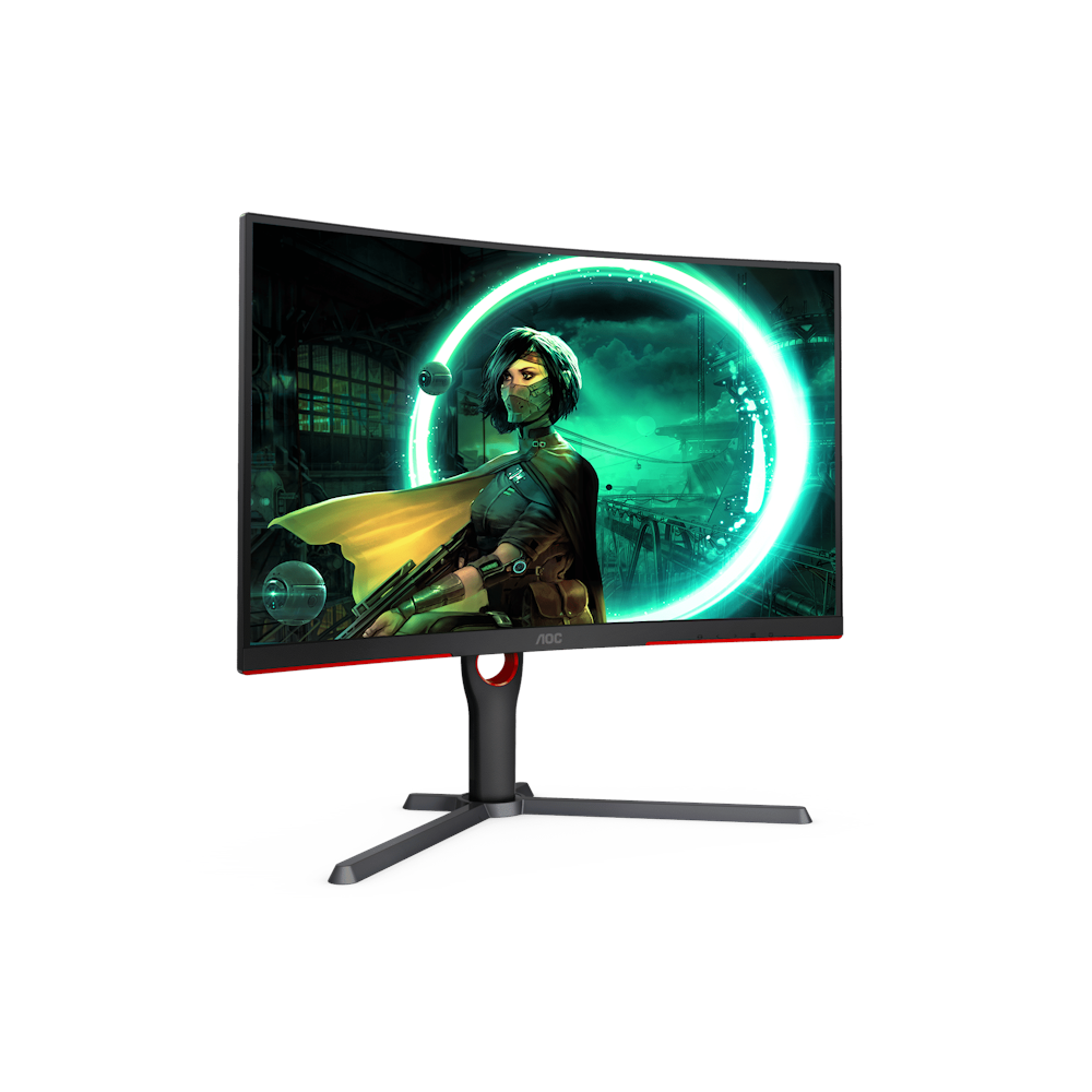 A large main feature product image of AOC Gaming CQ27G3S 27" Curved QHD 165Hz VA Monitor
