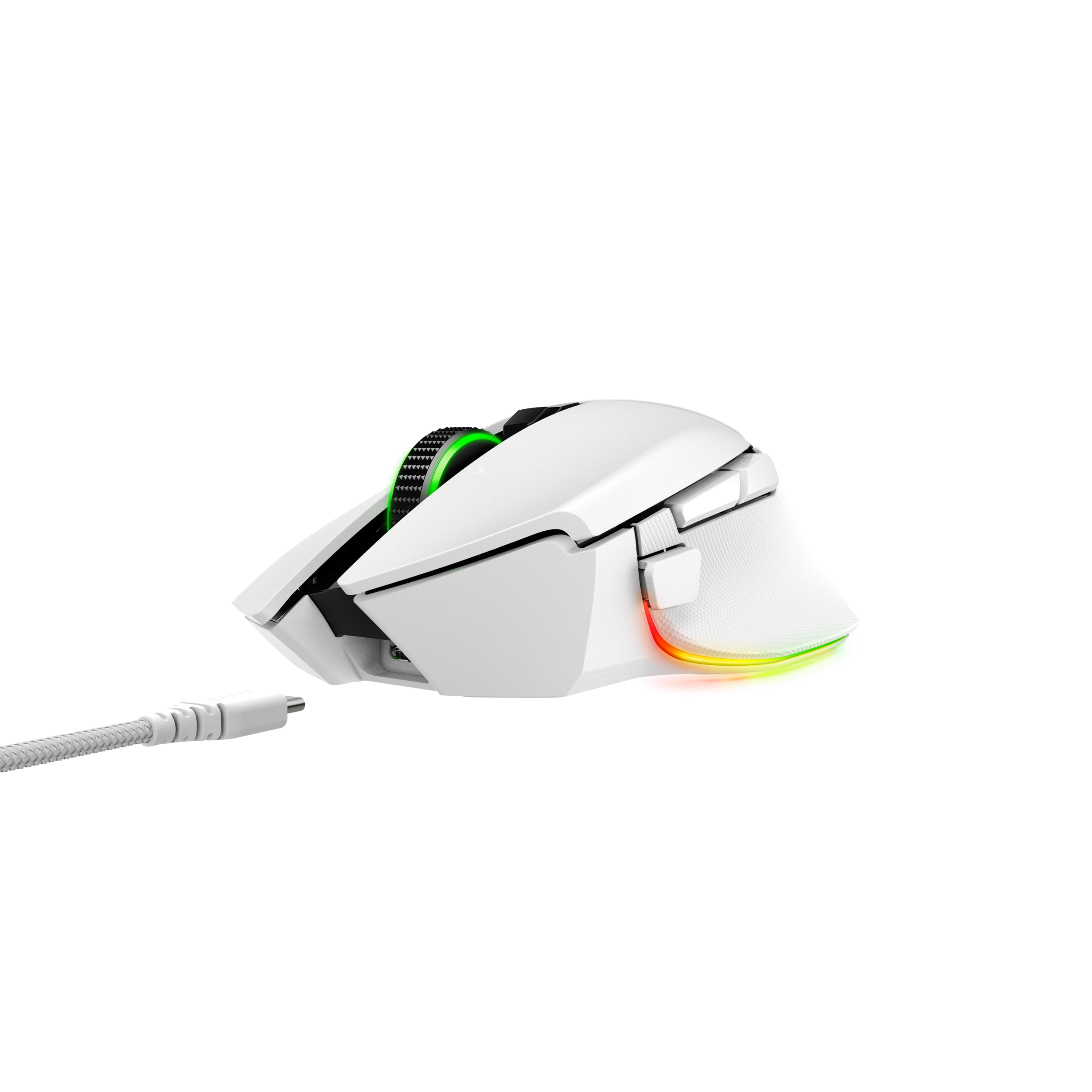 A large main feature product image of Razer Basilisk V3 Pro - Ergonomic Wireless Gaming Mouse (White)