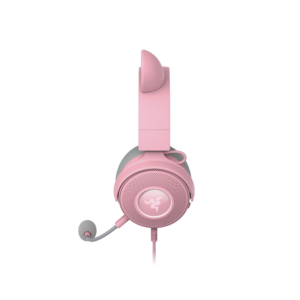 A large main feature product image of Razer Kraken Kitty V2 Pro - Wired RGB Headset with Interchangeable Ears (Quartz Pink)