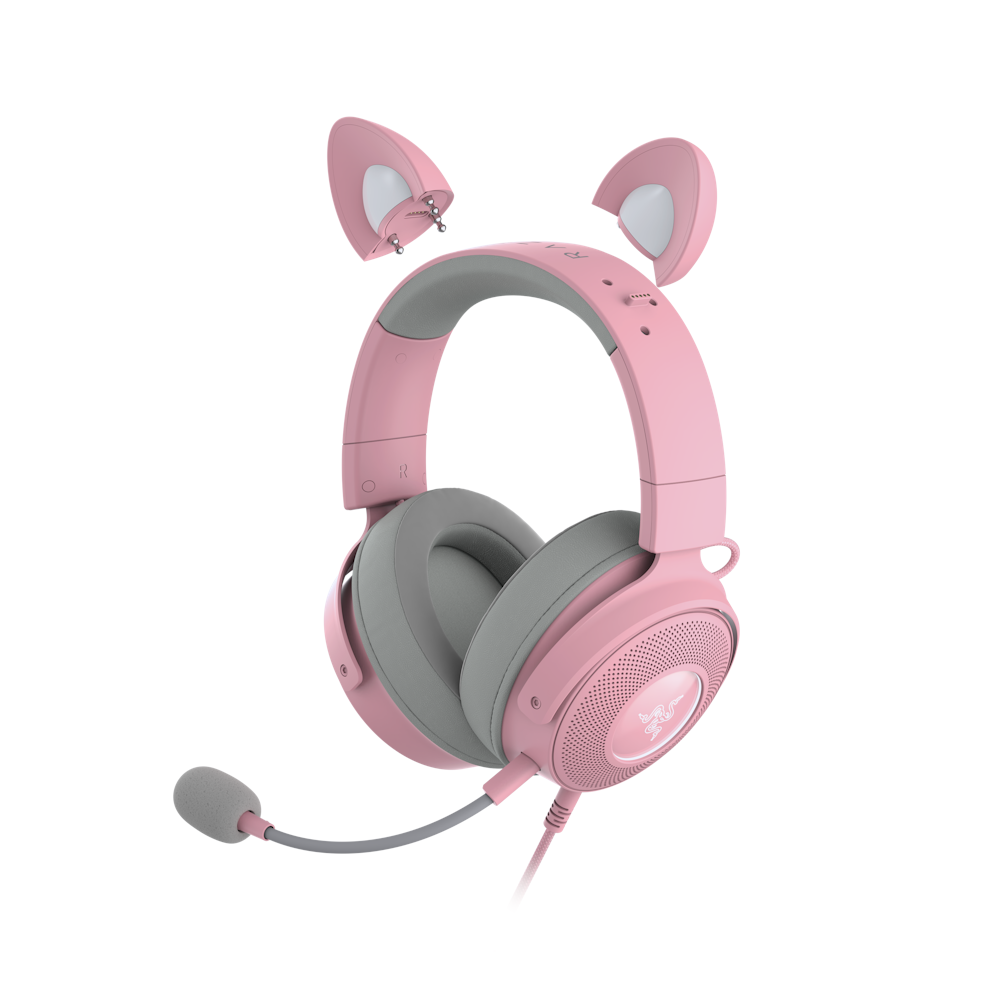 Razer Kraken Kitty V2 Pro Wired RGB Headset with Interchangeable Ears Quartz Pink PLE Computers