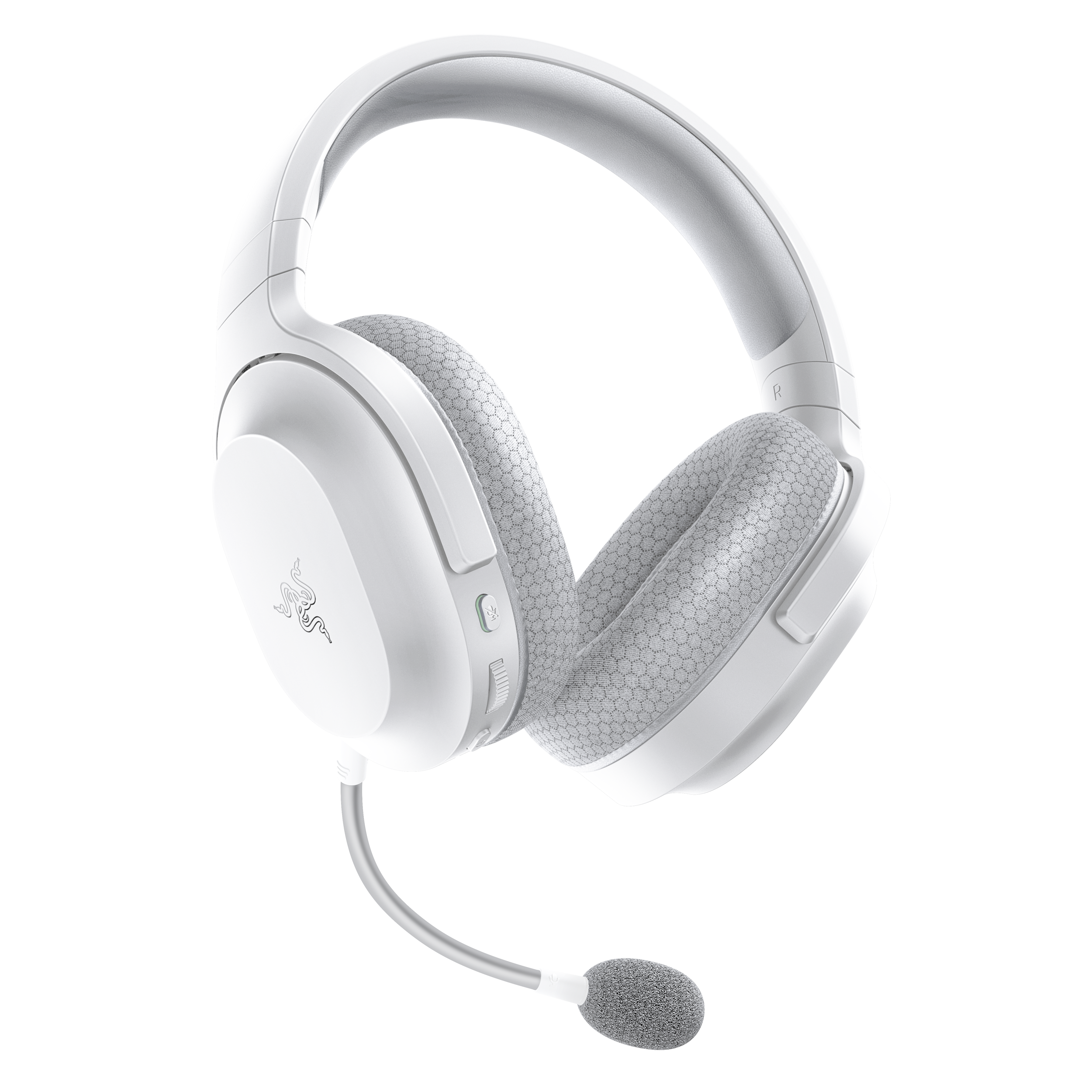 A large main feature product image of Razer Barracuda X (2022) - Wireless Multi-Platform Gaming Headset (Mercury White)