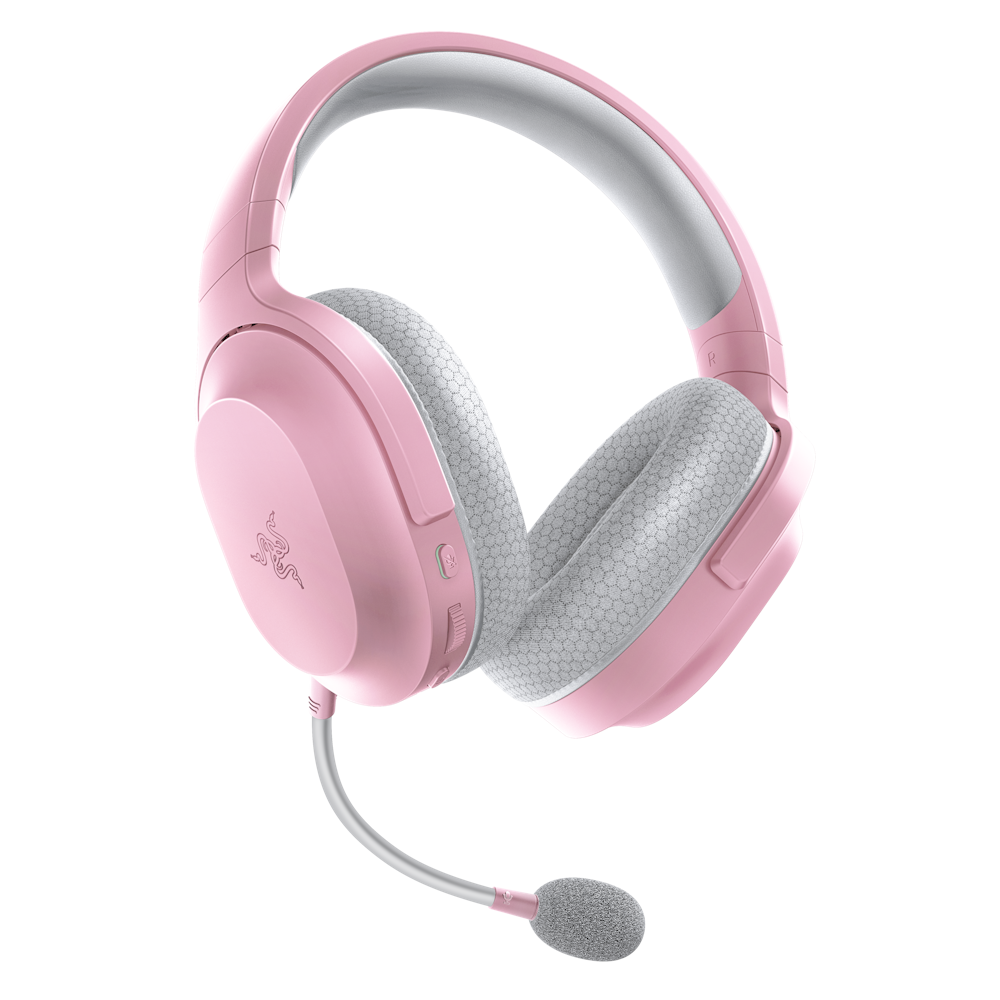 A large main feature product image of Razer Barracuda X (2022) - Wireless Multi-Platform Gaming and Mobile Headset - Quartz Pink