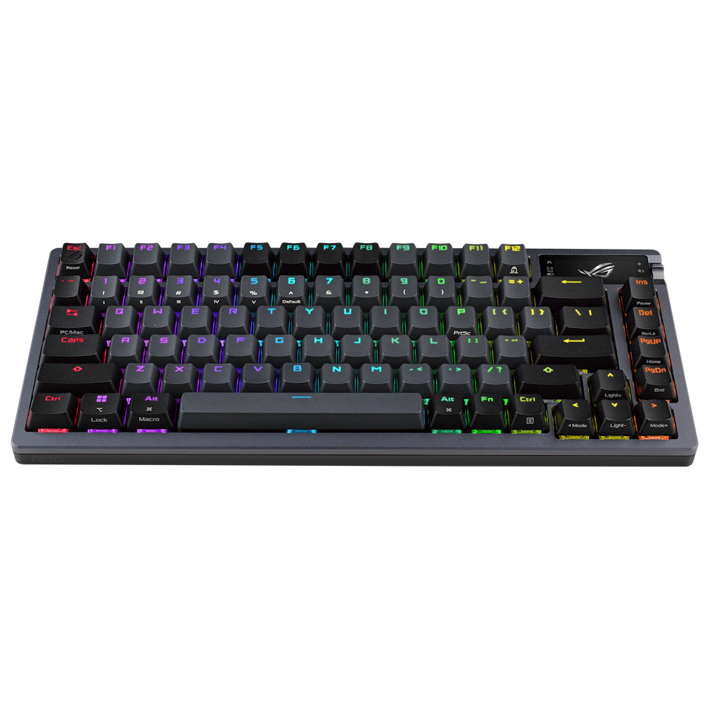 A large main feature product image of ASUS ROG Azoth 75% Wireless Custom Mechanical Gaming Keyboard - ROG NX Blue