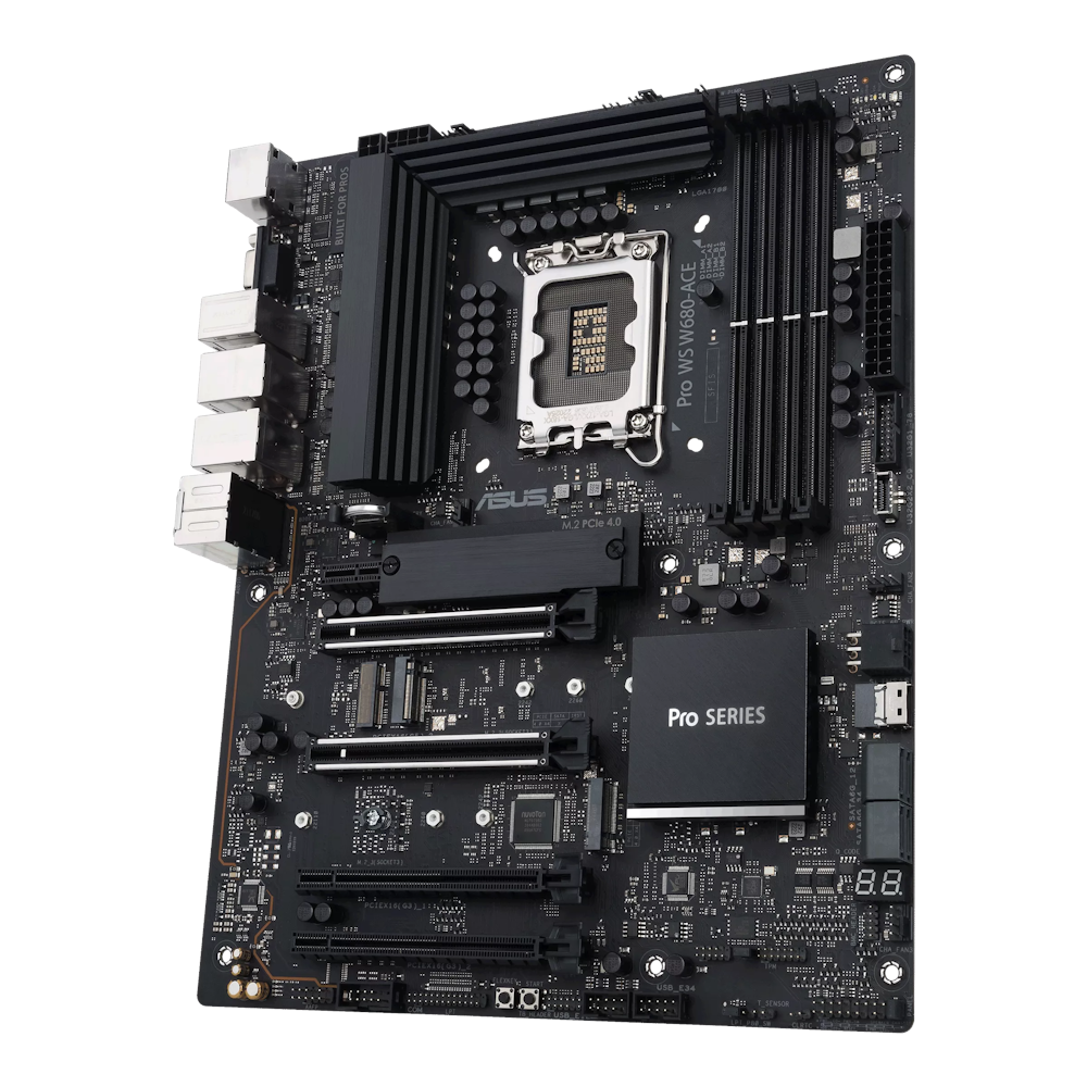 A large main feature product image of ASUS Pro WS W680 Ace LGA1700 ATX Workstation Motherboard