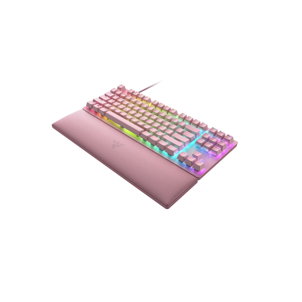 A large main feature product image of Razer Huntsman V2 Tenkeyless - TKL Optical Gaming Keyboard (Red Switch, Quartz Pink)
