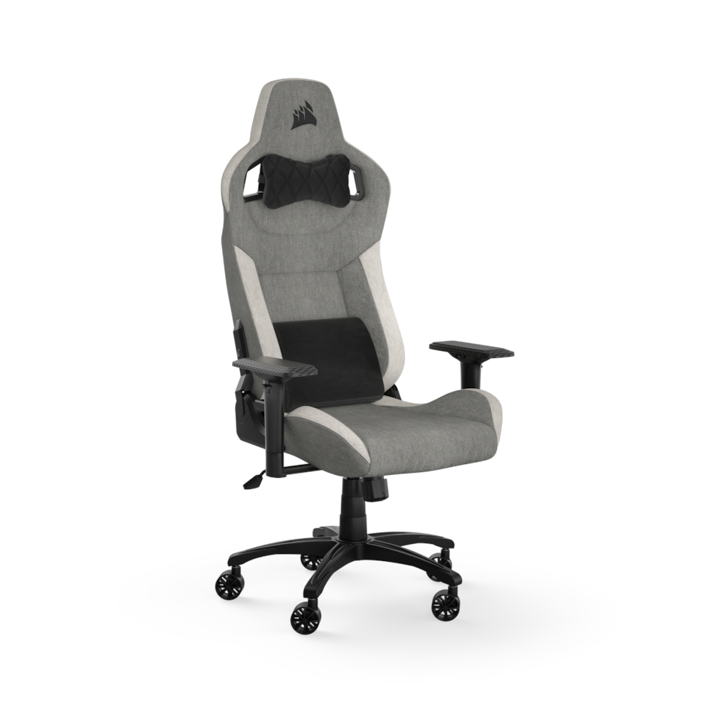 A large main feature product image of Corsair T3 RUSH Gaming Chair (2023) - Gray/White