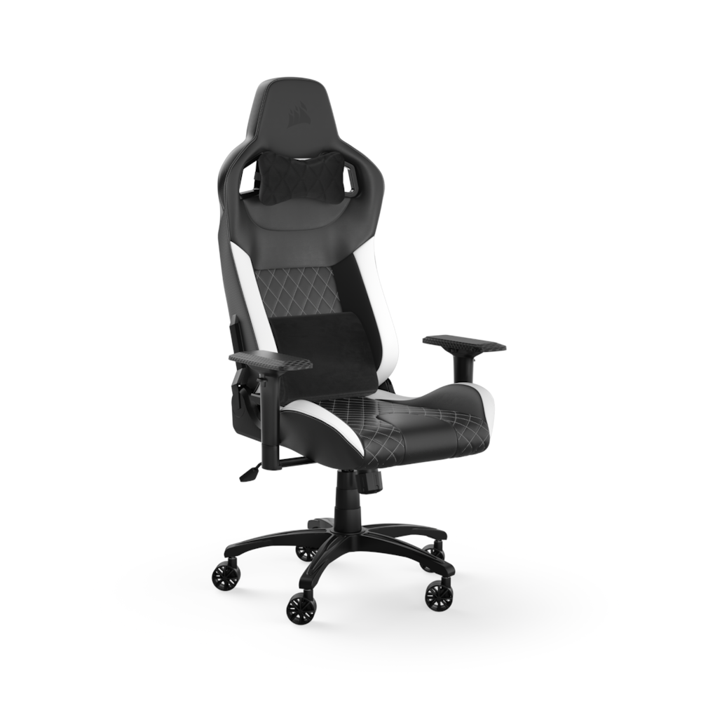 A large main feature product image of Corsair T1 RACE Gaming Chair (2023) - Black/White