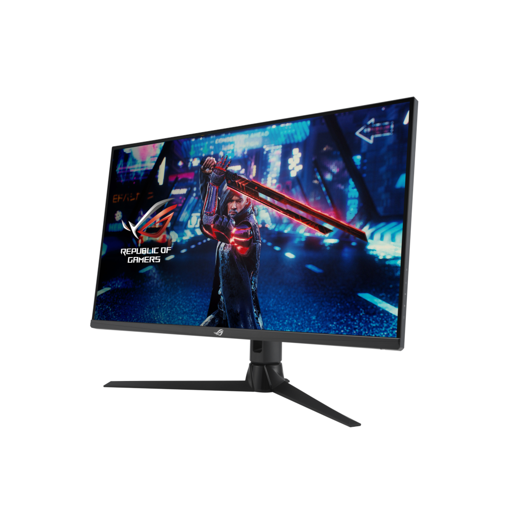 A large main feature product image of ASUS ROG Strix XG32UQ 32" UHD 160Hz IPS Monitor