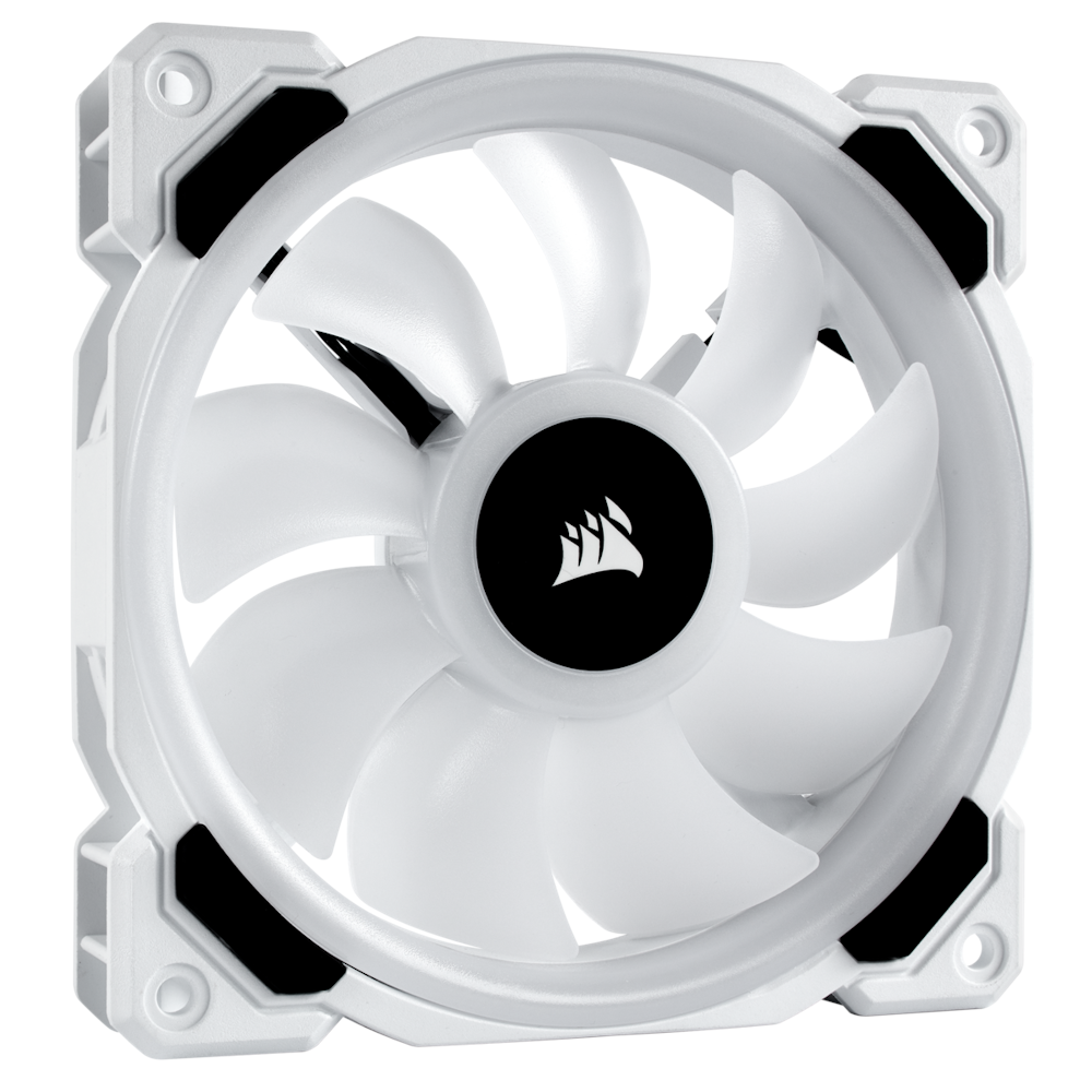 A large main feature product image of Corsair LL120 RGB 120mm Dual Light Loop RGB White LED PWM Fan — Single Pack