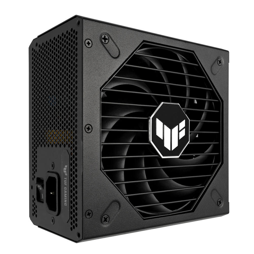 A large main feature product image of ASUS TUF Gaming 1000W Gold PCIe 5.0 ATX Modular PSU