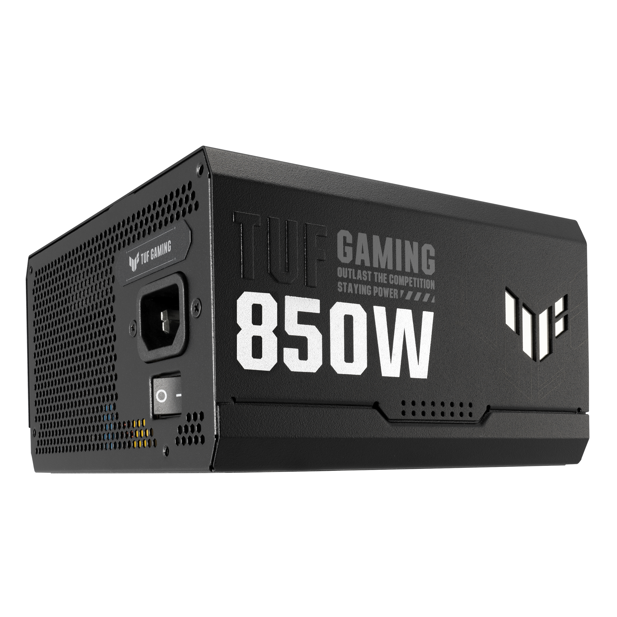 A large main feature product image of ASUS TUF Gaming 850W Gold ATX Modular PSU