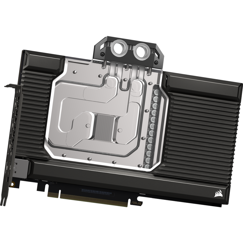 A large main feature product image of Corsair Hydro X Series XG7 RGB (4090 STRIX/TUF) GPU Water Block