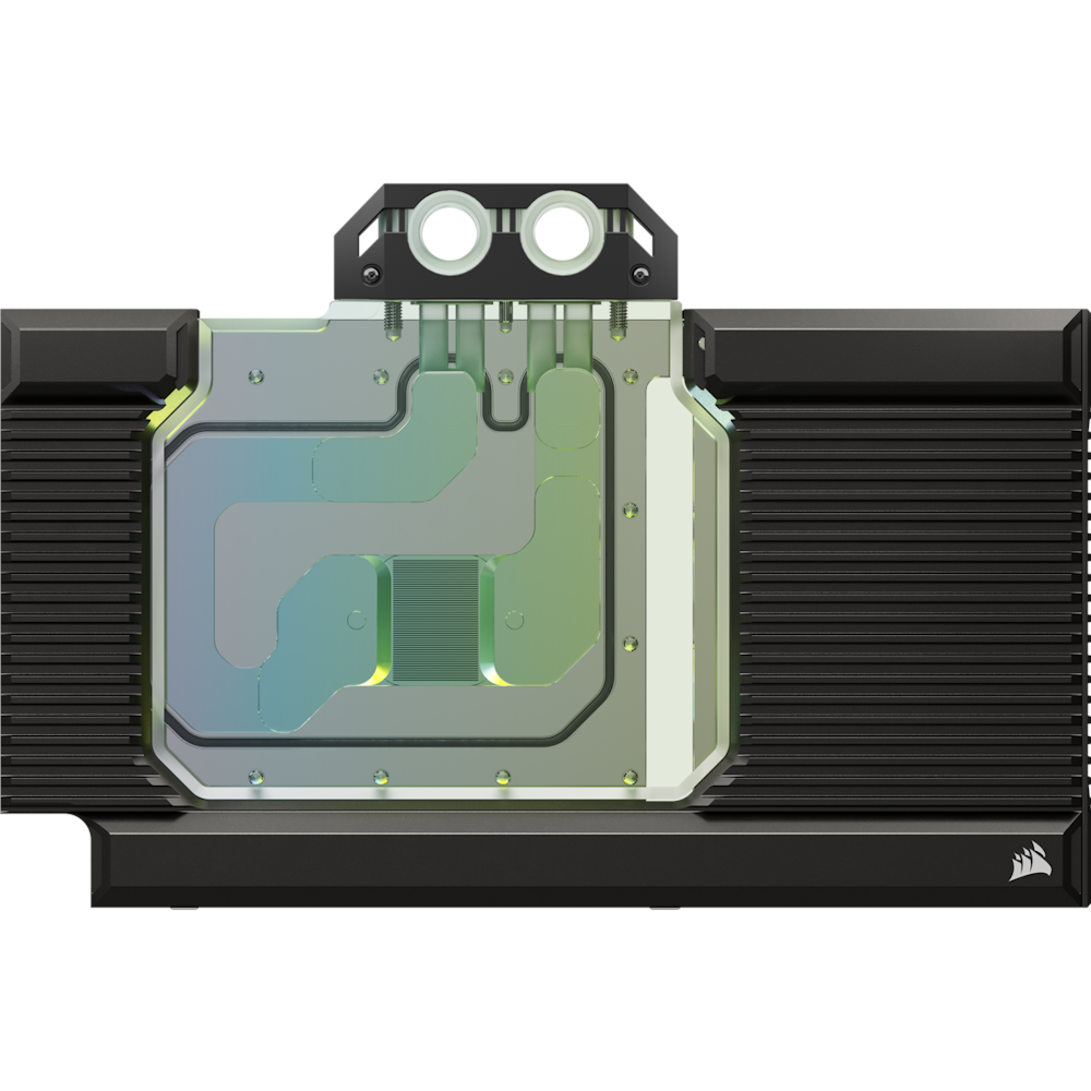 A large main feature product image of Corsair Hydro X Series XG7 RGB (4090 STRIX/TUF) GPU Water Block