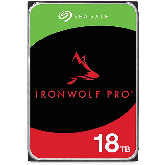 A large main feature product image of Seagate IronWolf Pro 3.5" NAS HDD - 18TB 256MB