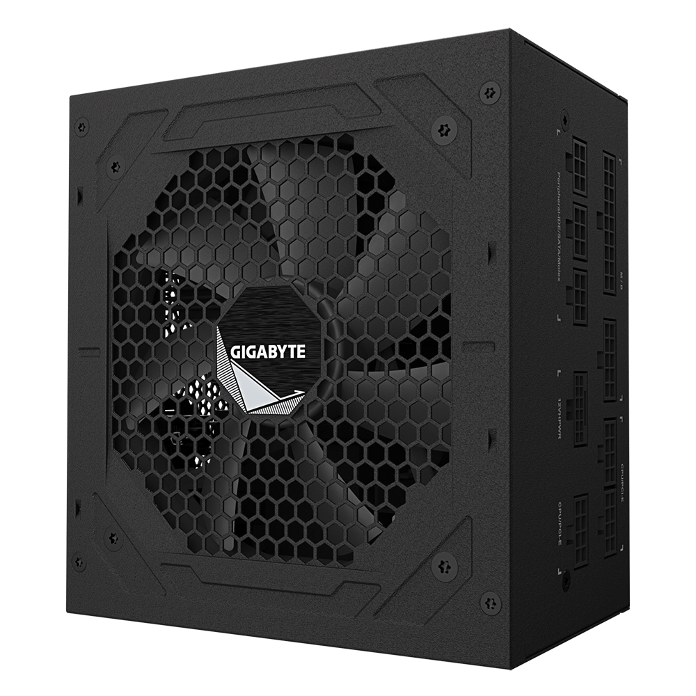 A large main feature product image of Gigabyte UD1000GM PG5 1000W Gold PCIe 5.0 ATX Modular PSU